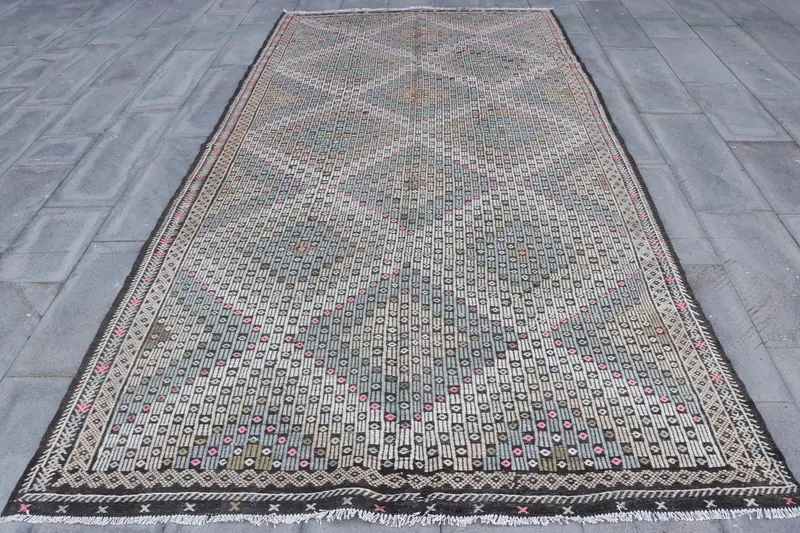 Beige Ombré Rug, 5,9x11,2 ft Elegant Modern Decor