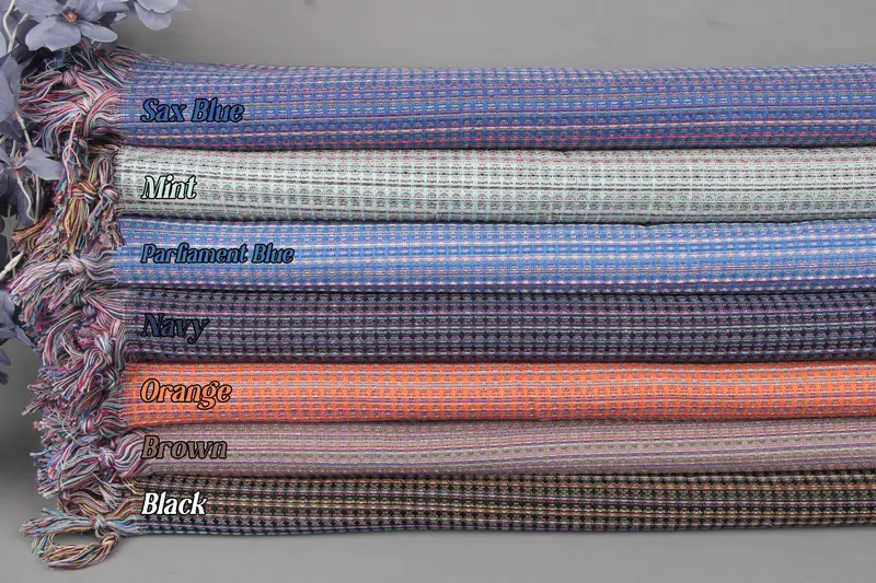 Woven Throw Blanket Geometric Cotton Throw 87x91 Inches, Beige