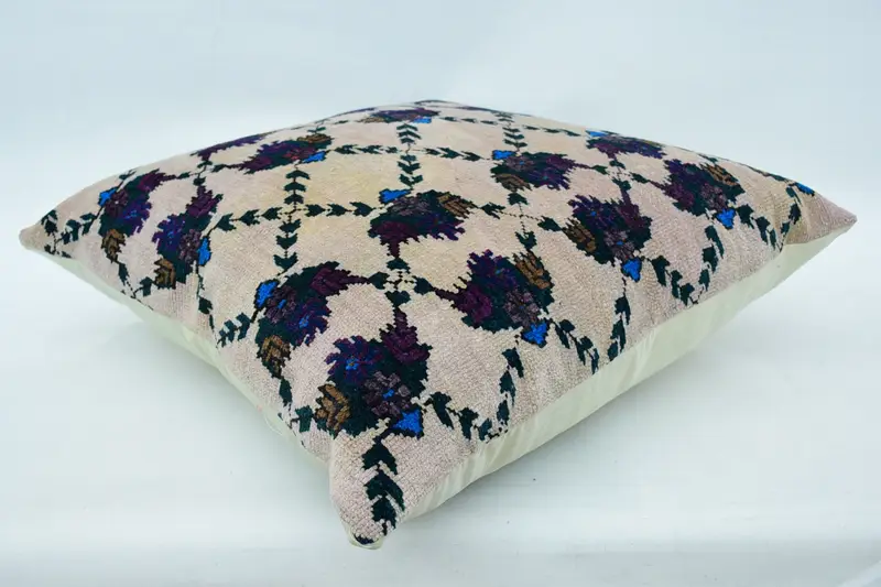 Kilim Pillow Cover, Vintage Pillow Sham, 32x32 Beige Pillow Sham, Cushion, Interior Designer Pillow, Kilim Pillow - 6