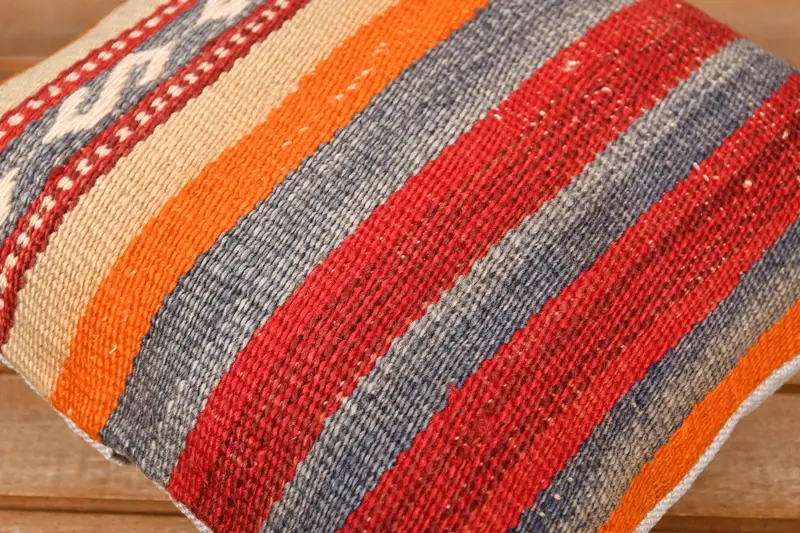 Pillow Case, Decorative Cushion, Vintage Pillow, Vintage Kilim Throw Pillow, 12x12 Red Cushion Case, Interior Designer Pillow - 3