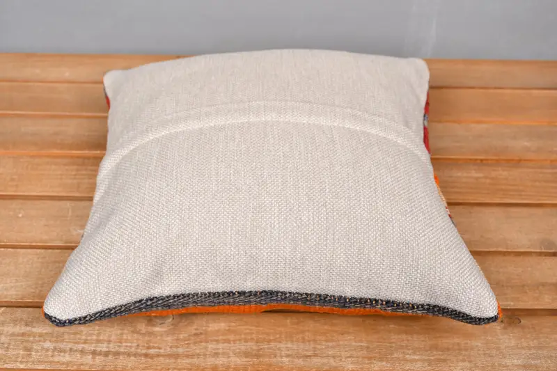 Pillow Case, Decorative Cushion, Vintage Pillow, Vintage Kilim Throw Pillow, 12x12 Red Cushion Case, Interior Designer Pillow - 5