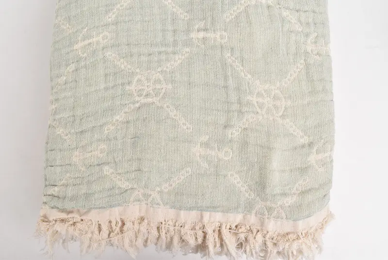 88x68 Cotton Marine Design Towel, Gift For The Home Decor, Woven Throw Blanket, Custom Blanket, Gift For Him, Turkish Towel Blanket, Bedspread - 4