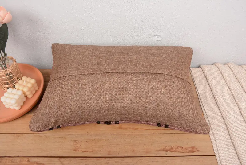 Purple & Brown Striped Pillow, 16x24 Inches Decorative Pillow - 6