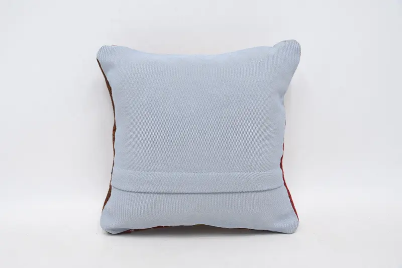 Vintage Pillow, Interior Designer Pillow, Turkish Corner Cushion Cover, 12x12 Red Pillow, Cushion Case, Handmade Kilim Cushion - 6