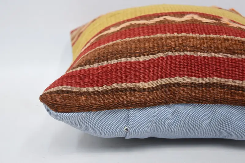 Vintage Pillow, Interior Designer Pillow, Turkish Corner Cushion Cover, 12x12 Red Pillow, Cushion Case, Handmade Kilim Cushion - 5