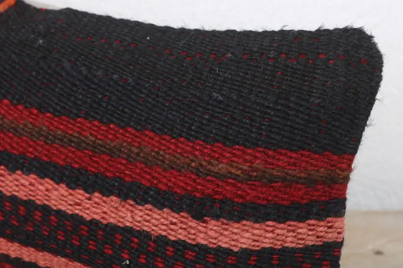 Throw Kilim Pillow, Pillow for Couch, Meditation Cushion Case, 8x16 Red Cushion Cover, Turkish Corner Cushion Case, Kilim Pillow Cover, Pillow Case - 5