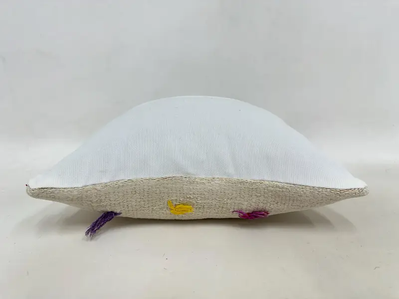 Antique Pillows, Couch Cushion Cover, Interior Designer Pillow, 16x16 Beige Cushion Case, Pillow Case, Handmade Kilim Cushion - 7