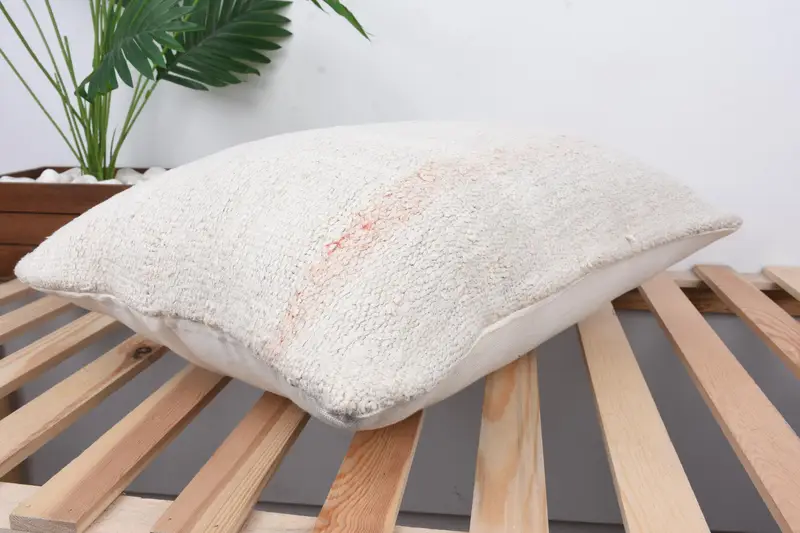 16x24 White Pillow Sham, Handmade Kilim Cushion, Turkish Bench Pillow Case, Vintage Pillow, Shabby Chic Cushion, Pillow, Pillow for Sofa - 6