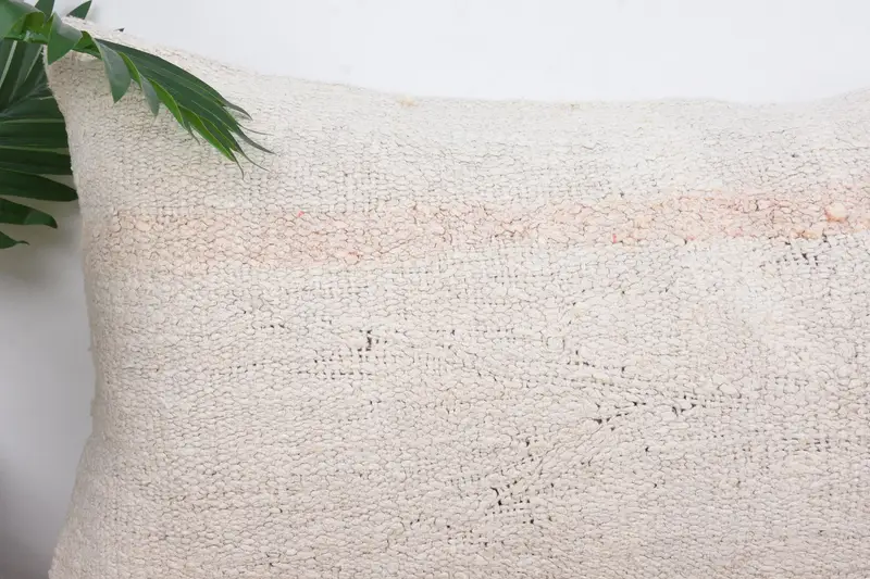 16x24 White Pillow Sham, Handmade Kilim Cushion, Turkish Bench Pillow Case, Vintage Pillow, Shabby Chic Cushion, Pillow, Pillow for Sofa - 2