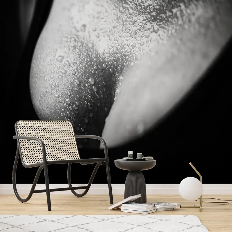 Bedroom Wallpaper, Custom Wall Paper, Breast Photo Print, Bright Wall Paper, Modern Wall Paper, Sexy Woman Wall Mural, Mature Artwork - 1