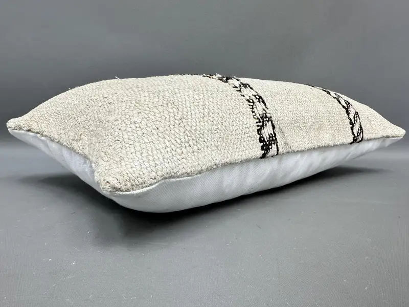 Turkish Pillow, 12x20 Beige Pillow Sham, Pillow, Vintage Kilim Pillow, Home Decor Pillow, Boho Chic Pillow Case, Shabby Chic Cushion Case - 6