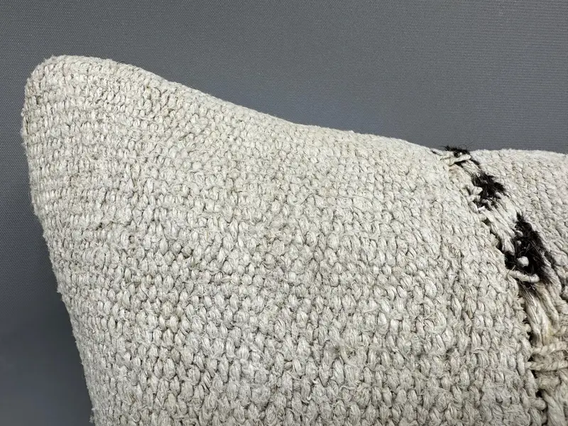 Turkish Pillow, 12x20 Beige Pillow Sham, Pillow, Vintage Kilim Pillow, Home Decor Pillow, Boho Chic Pillow Case, Shabby Chic Cushion Case - 5