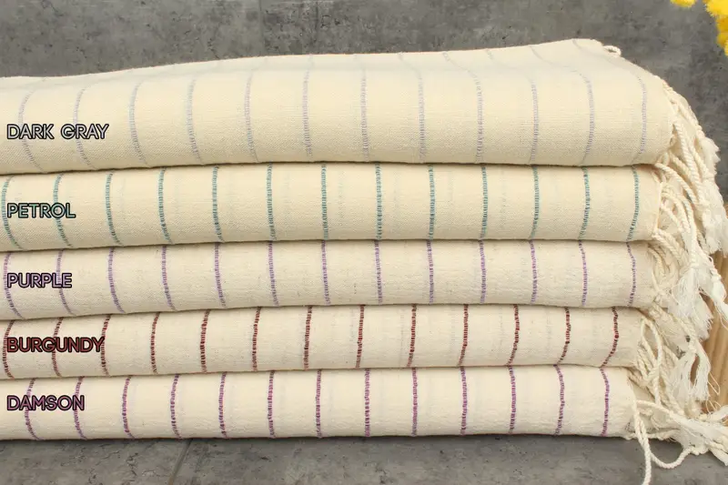 Bachelorette Party Organic Cotton Spa Towel Beige Striped, 38x63 Inches