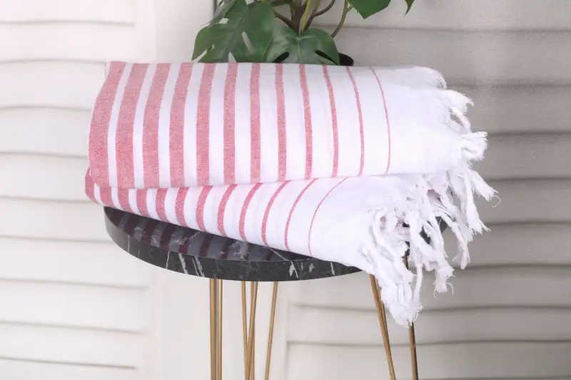 Cotton towel, Quick-Dry Beach Towel, 68x36 Cotton Striped Towel, Lightweight Turkish towel, Wedding Gift For Bride, Personalized Towel Gift - 3
