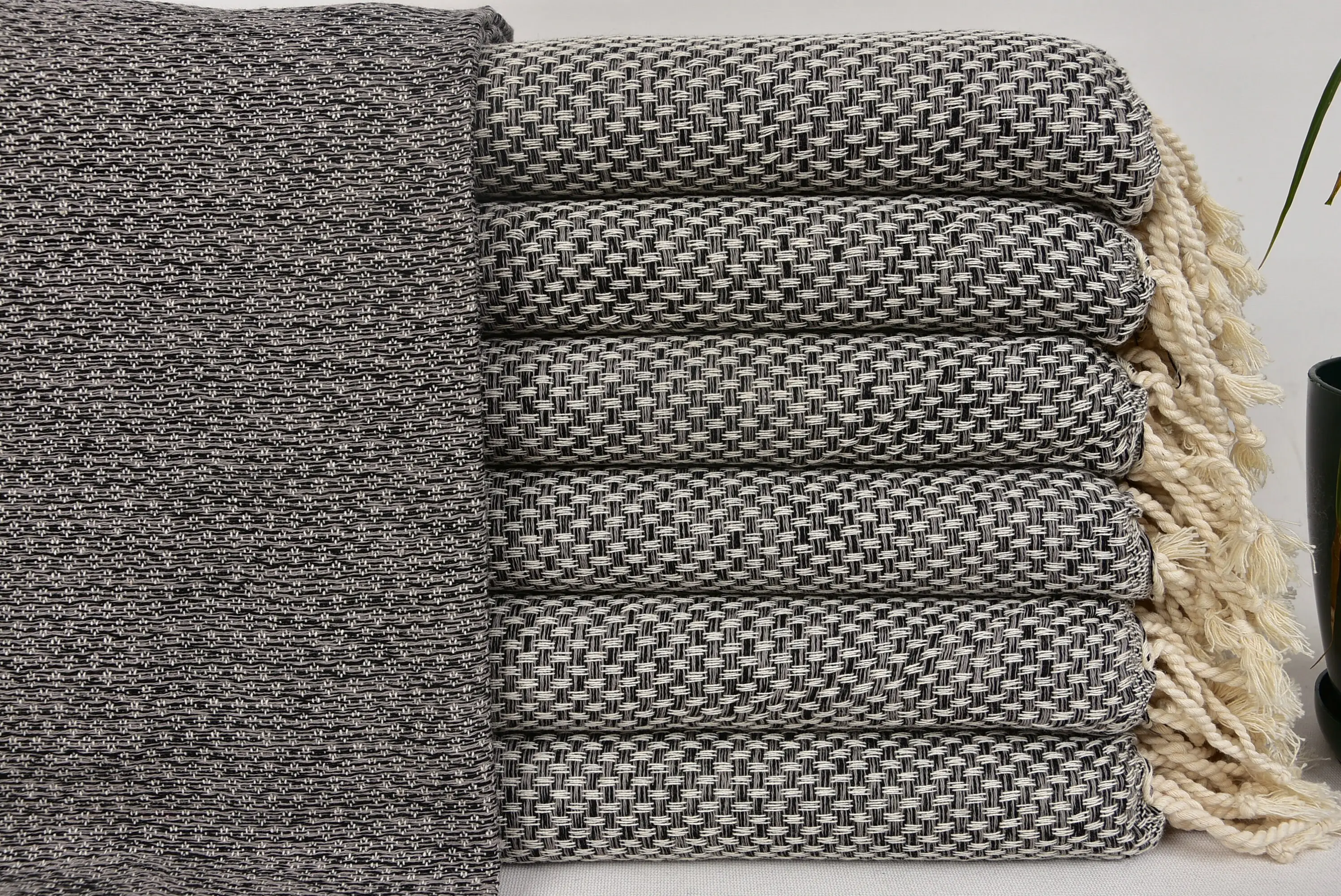 Peshtemal Towel Gray Turkish Cotton Beach Towel, 40x66 - 1