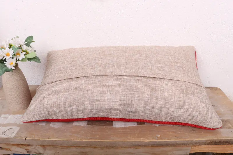 Nomadic Pillow Sham, 12x20 Red Pillow, Cushion Cover, Aesthetic Pillow Case, Vintage Pillow, Kilim Cushion Sham, Couch Cushion, Pillow for Sofa - 7