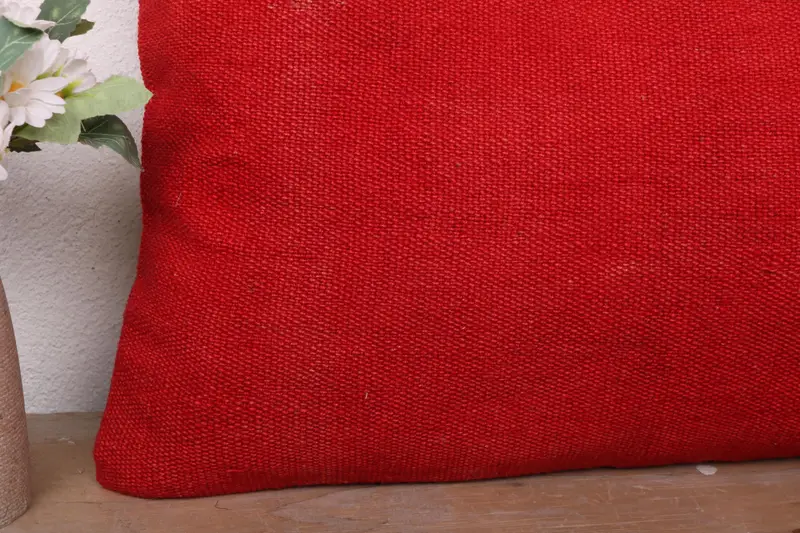 Nomadic Pillow Sham, 12x20 Red Pillow, Cushion Cover, Aesthetic Pillow Case, Vintage Pillow, Kilim Cushion Sham, Couch Cushion, Pillow for Sofa - 3