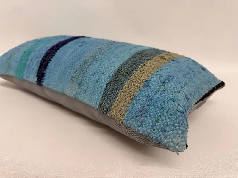Handmade Pillow Sham, Pillow for Sofa, Cushion Case, Nautical Throw Cushion Case, Home Decor Pillow, Boho Pillow Sham Cover, 12x24 Blue Pillow - 7