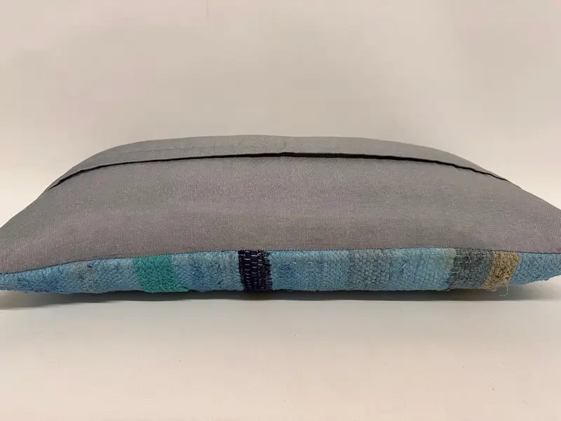 Handmade Pillow Sham, Pillow for Sofa, Cushion Case, Nautical Throw Cushion Case, Home Decor Pillow, Boho Pillow Sham Cover, 12x24 Blue Pillow - 6