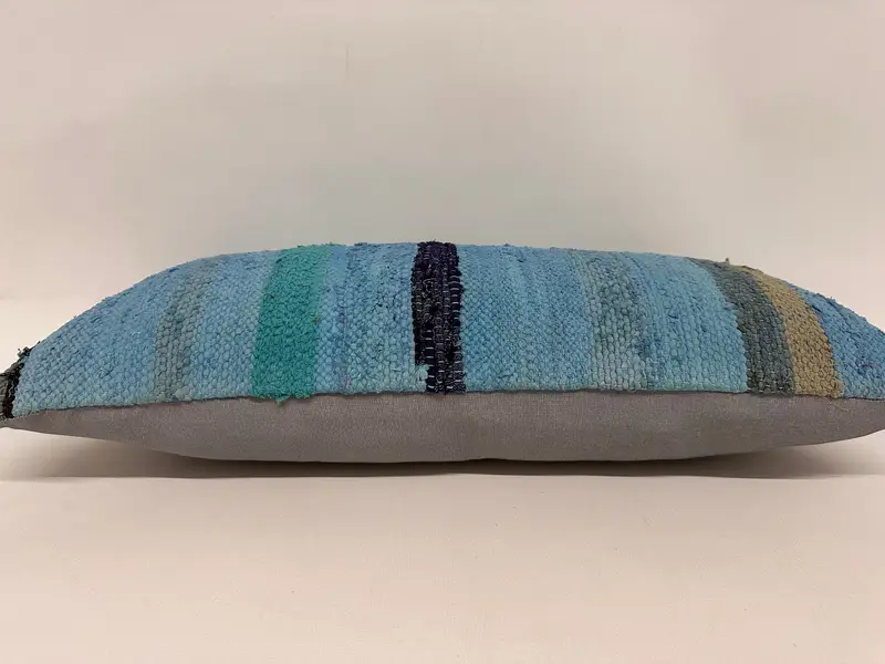 Handmade Pillow Sham, Pillow for Sofa, Cushion Case, Nautical Throw Cushion Case, Home Decor Pillow, Boho Pillow Sham Cover, 12x24 Blue Pillow - 5