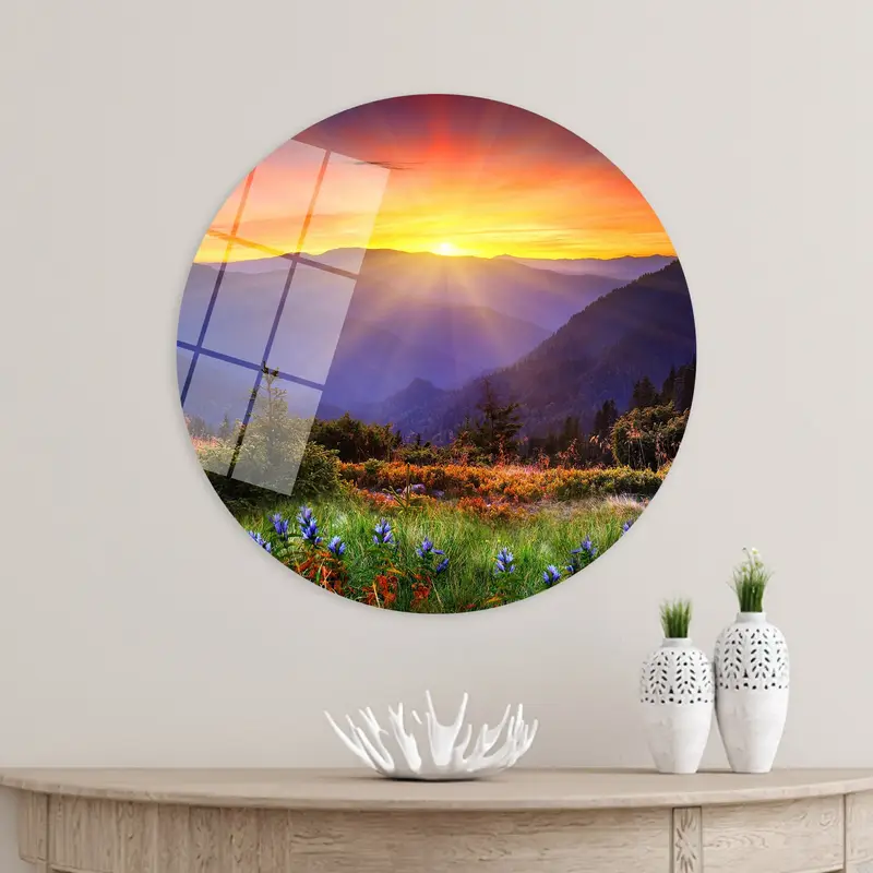 Elegant Sunrise View Canvas: Nature's Colorful Landscape Art