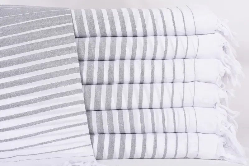 68x36 Cotton Striped Towel, Bridemaids Beach Towel, Valentines Gift, Bachelorette Party Gift, Absorbent Turkish towel, Personalized Towel - 1