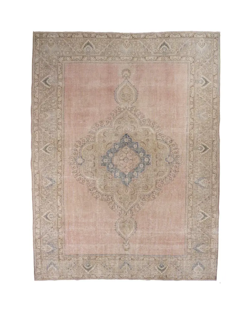 Mavi Hayvan Baskılı Halı, 9,7x12,9 ft Mavi ve Kahverengi