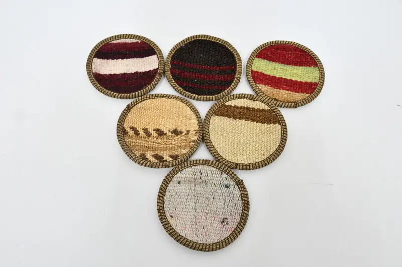 Posavasos bohemios beige y marrones, posavasos bohemios redondos