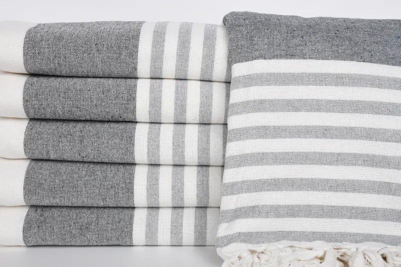 Quick-dry peshtemal, 68x36 Cotton Striped Terry Towel, Sand-free towel, Personalized Bridesmaid Beach Towel, Thin towel, Personalized Gift For Her - 1