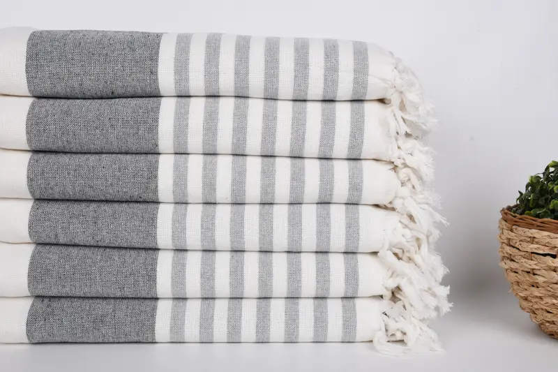 Quick-dry peshtemal, 68x36 Cotton Striped Terry Towel, Sand-free towel, Personalized Bridesmaid Beach Towel, Thin towel, Personalized Gift For Her - 2