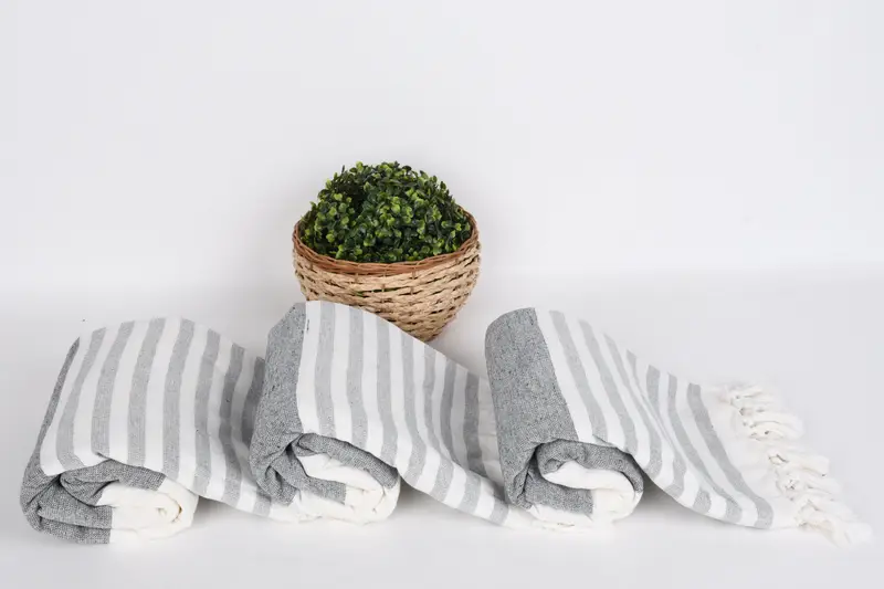 Quick-dry peshtemal, 68x36 Cotton Striped Terry Towel, Sand-free towel, Personalized Bridesmaid Beach Towel, Thin towel, Personalized Gift For Her - 8