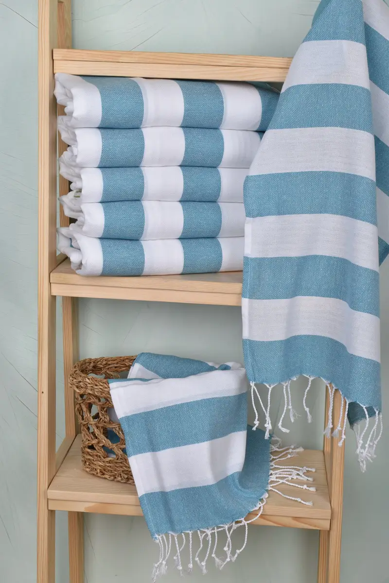 Monogram Kitchen Towel, Turkish Hand Towel, Bulk Order Towel, Christmas Hand Towel, 40x18 Cotton Striped Towel, Organic Towel, Bathroom Towels - 3