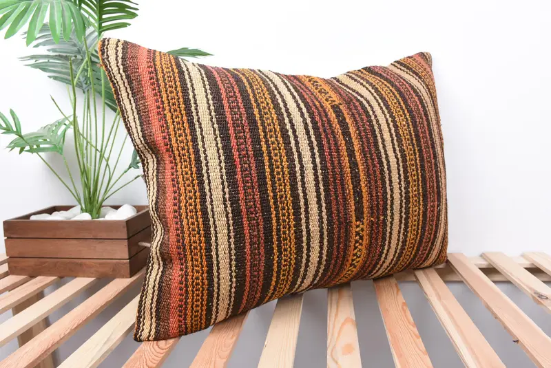 Pillow for Sofa, Shabby Chic Cushion Cover, Pillow, 20x28 Orange Cushion Cover, Boho Pillow Sham Cover, Boho Chic Cushion Case, Vintage Pillow - 4