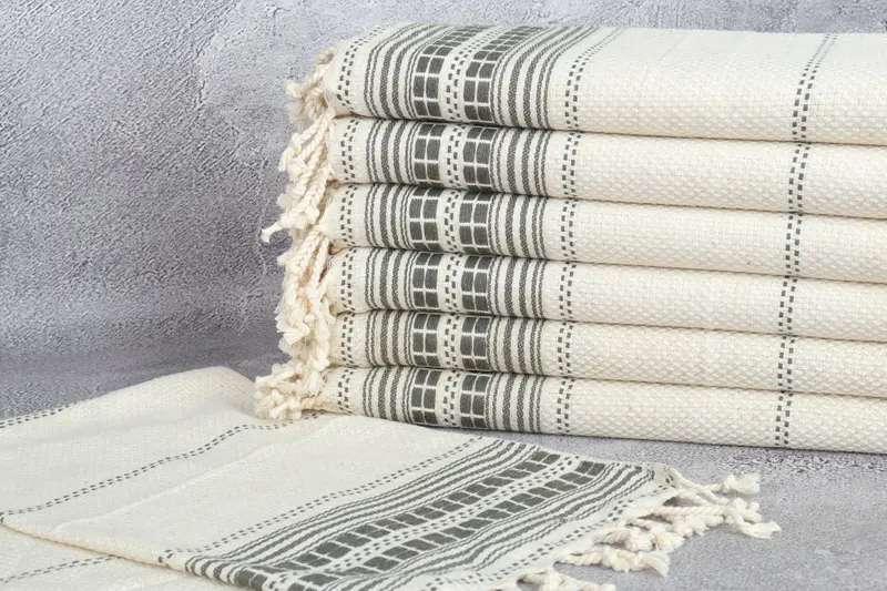 Bridesmaid Gifts, 40x20 Linen Striped Towel, Personalized Hand Towel, First Wedding Anniversary Gift, Custom Hand Towel, Best Friend Christmas Gift - 2