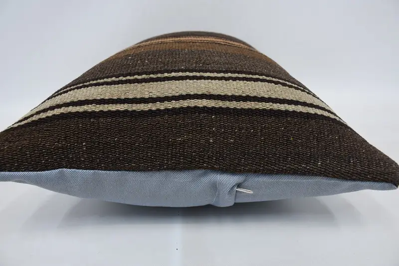 Kilim Pillow Cover, Cushion Case, 16x24 Brown Cushion Cover, Outdoor Pillow Sham, Vintage Kilim Throw Pillow, Kilim Pillow - 5