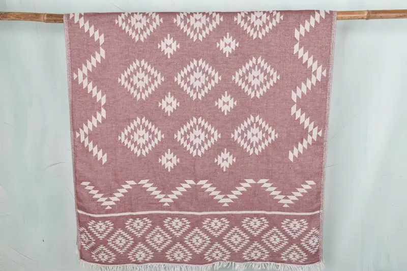 Lightweight towel, 70x36 Cotton Kilim Towel, Valentines Day Gift Idea, Bridesmaid Gift Towel, Fouta towel, Lightweight Turkish towel for beach - 1