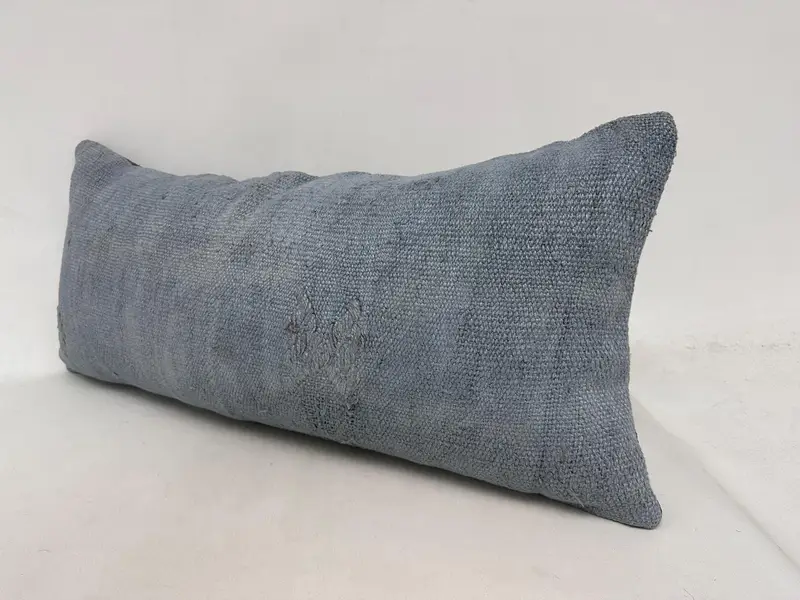 Vintage Pillow, Chair Pillow Cover, Home Decor Pillow, Cushion Cover, Pastel Pillow Cover, Vintage Kilim Throw Pillow, 16x36 Gray Pillow - 4