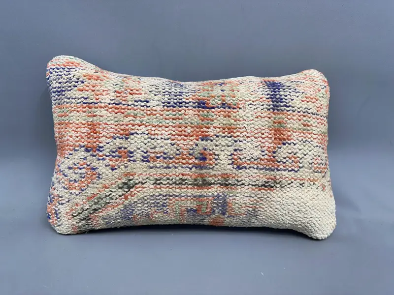 Pillow for Couch, Kilim Pillow Cover, Natural Pillow, 12x20 Orange Cushion Case, Turkish Kilim Pillow, Pillow Cover, Car Cushion Cover - 4