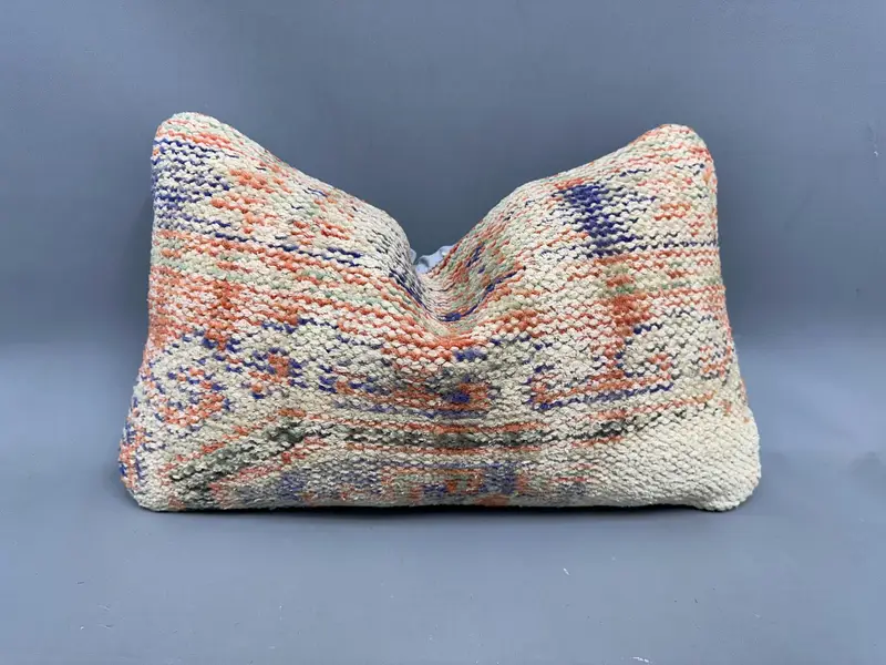 Pillow for Couch, Kilim Pillow Cover, Natural Pillow, 12x20 Orange Cushion Case, Turkish Kilim Pillow, Pillow Cover, Car Cushion Cover - 1