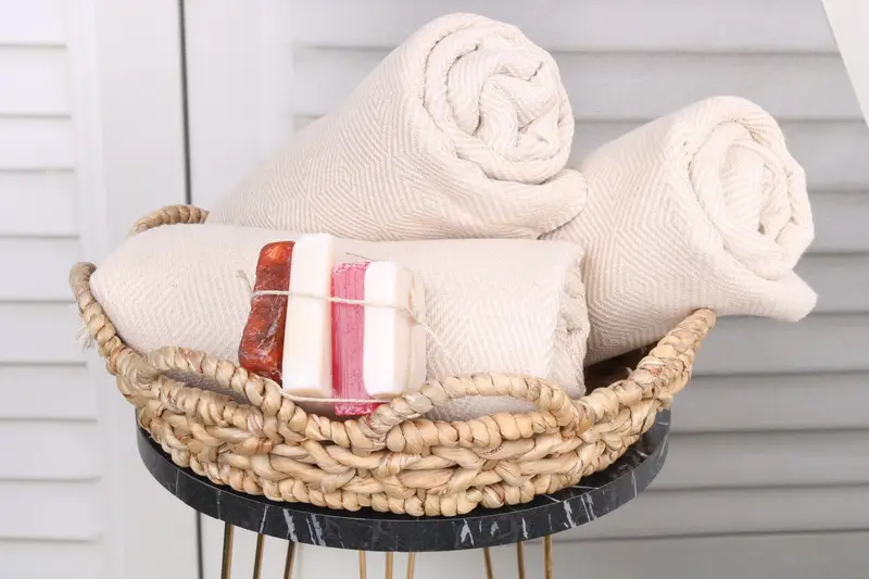 Gift For Mom, 74x40 Cotton Diamond Towel, Gym Towel, Turkish bath towel, Embroidered Towel, Wedding Favors, Organic cotton Turkish peshtemal towel - 4