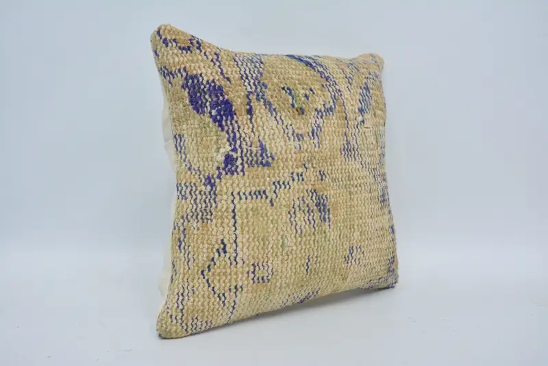 Rustic Cushion Case, Aesthetic Pillow, Antique Pillows, Pillow for Sofa, Pillow Case, Handmade Kilim Cushion, 12x12 Beige Cushion Case - 3