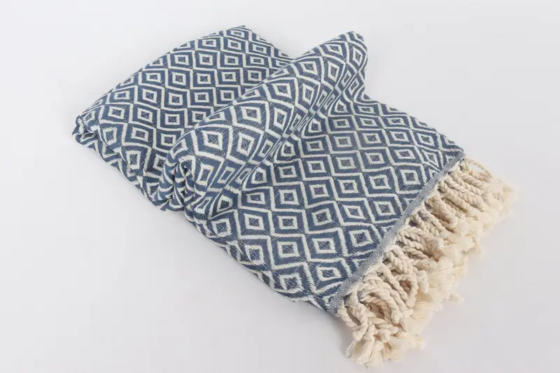 Monogrammed Beach Towel, Organic Cotton Towel, Valentines Day Gift For Him, Personalized Gifts, Custom Beach Towel, 70x40 Cotton Diamond Towel - 6