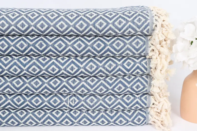 Monogrammed Beach Towel, Organic Cotton Towel, Valentines Day Gift For Him, Personalized Gifts, Custom Beach Towel, 70x40 Cotton Diamond Towel - 3