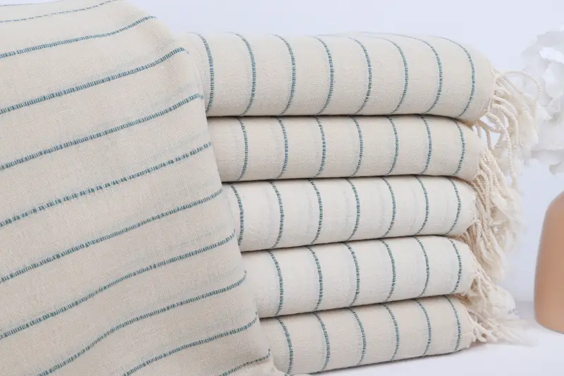 Housewarming Gift, 64x38 Linen Striped Towel, Personalized Bridesmaid Gift, Turkish bath towel for spa, Christmas Gift, Lightweight Turkish towel - 1
