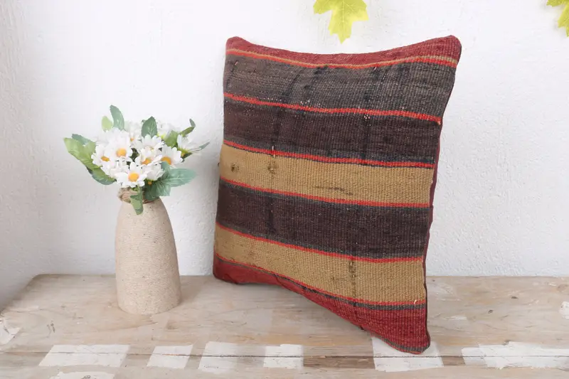 Vintage Cushion Cover, Cushion, 12x12 Blue Cushion Cover, Boho Pillow Sham Cover, Interior Designer Pillow, Kilim Pillow Cover, Comfy Throw Pillow - 4