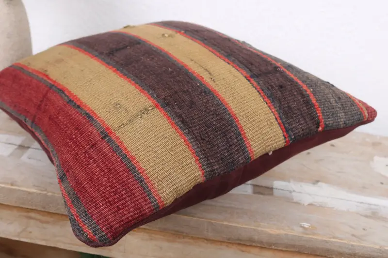 Vintage Cushion Cover, Cushion, 12x12 Blue Cushion Cover, Boho Pillow Sham Cover, Interior Designer Pillow, Kilim Pillow Cover, Comfy Throw Pillow - 6