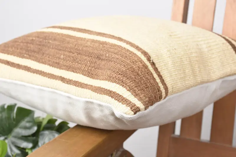 14x14 White Pillow, Pillow for Couch, Boho Pillow, Turkish Corner Cushion Cover, Cushion, Turkish Corner Cushion Case, Throw Kilim Pillow - 6