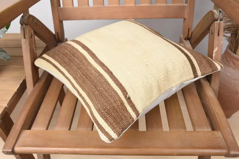 14x14 White Pillow, Pillow for Couch, Boho Pillow, Turkish Corner Cushion Cover, Cushion, Turkish Corner Cushion Case, Throw Kilim Pillow - 4