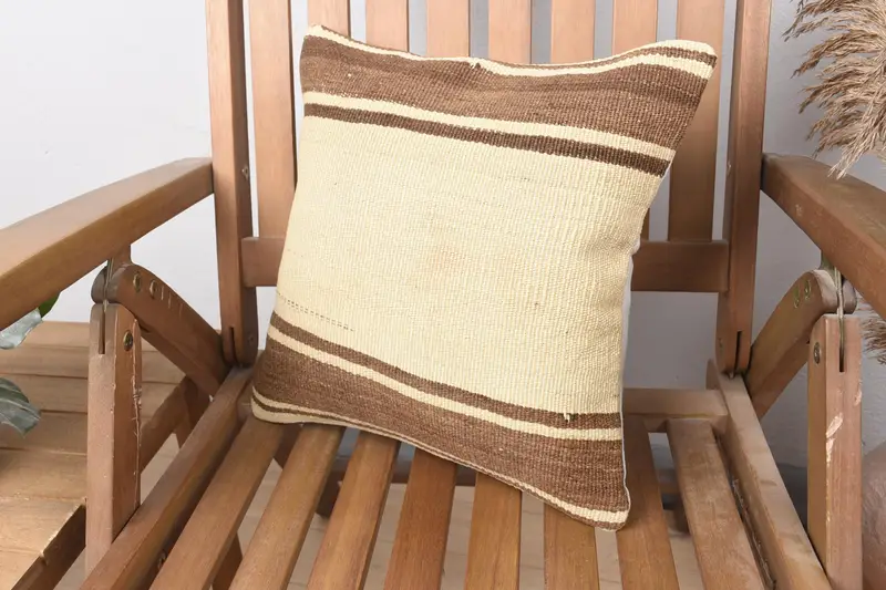 14x14 White Pillow, Pillow for Couch, Boho Pillow, Turkish Corner Cushion Cover, Cushion, Turkish Corner Cushion Case, Throw Kilim Pillow - 3