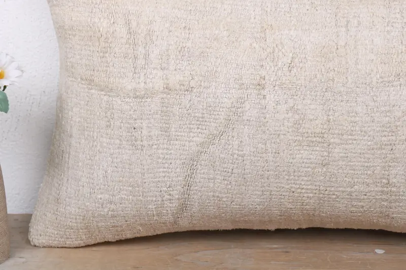 Vintage Kilim Pillow, 12x24 Beige Pillow Case, Pillow for Couch, Southwestern Pillow Case, Kilim Pillow Cover, Pillow Cover - 3